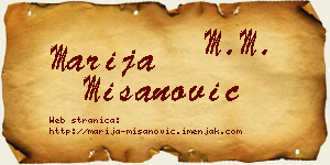 Marija Mišanović vizit kartica